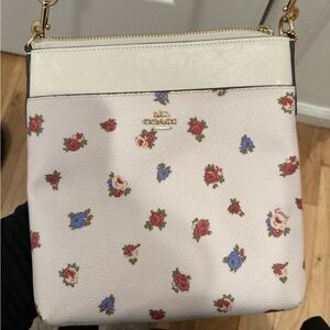 Coach Floral Print Crossbody Bag - Cream
